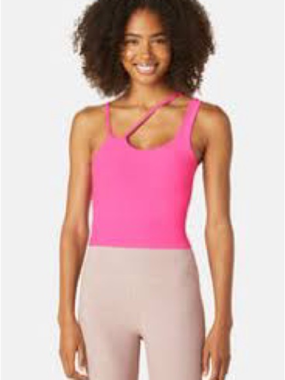 Beyond Yoga Hot Pink Asymmetric Strap athletic Top